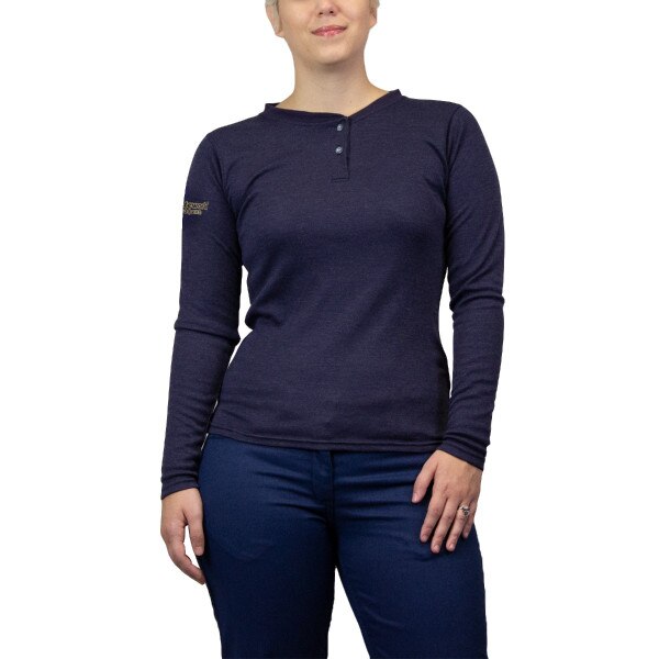 NSA Women's Hautework Just the Basics FR Henley in Navy